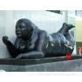 bronze fat lady statue for square decoration